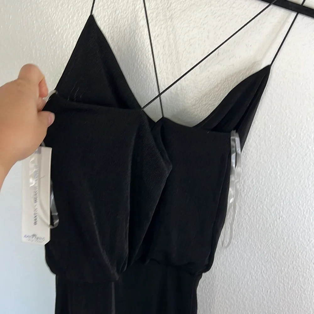 NWT Almost Famous Stretchy Strappy Mini Black Dress XS - Picture 7 of 7